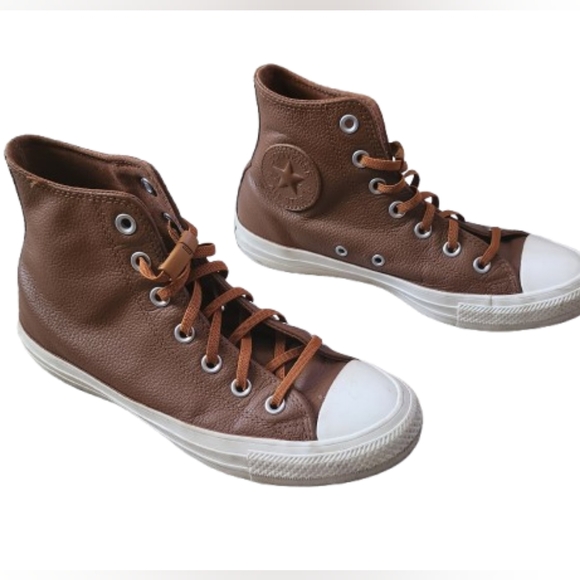 Converse Shoes - Womens / Unisex Brown Leather High Top Converse